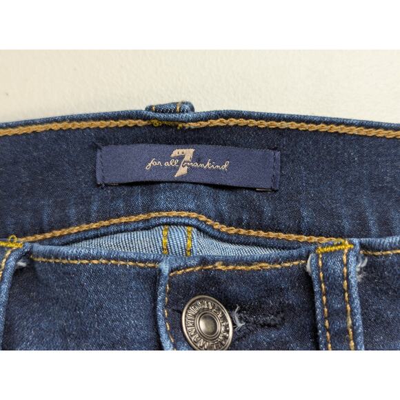 7 for All Mankind Ankle Gwenevere Womens 24 Blue Distressed Cropped Skinny Rock - Picture 4 of 9